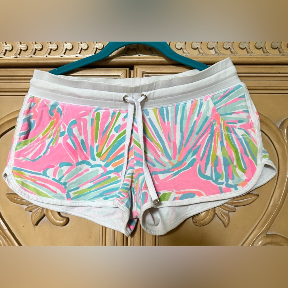 Lilly Pulitzer Shorts Shellabrate elastic waist drawstring sz S with pockets guc